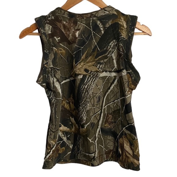 PROPERTIES TREES CAMOUFLAGE‎ WOMEN'S MUSCLE TEE SIZE MEDIUM - Picture 2 of 4